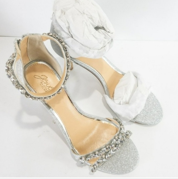 Jewel by Badgley Mischka Caroline Embellished Ankle Strap Evening Sandals 9 - Picture 5 of 6